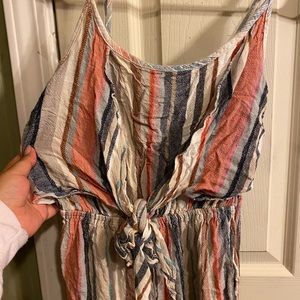 Color block striped romper